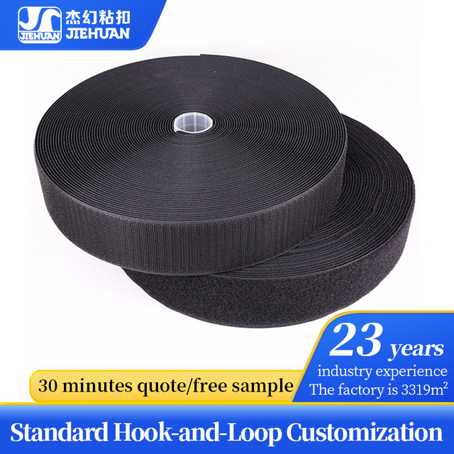 Black/White Nylon Hook And Loop Tape