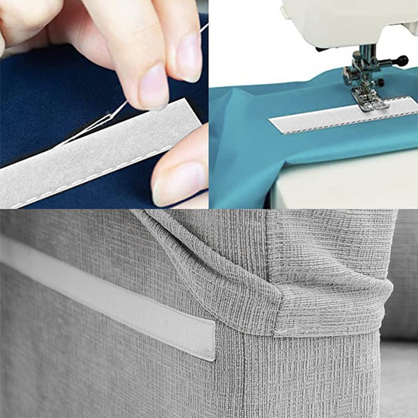Sewing machine sewing hook and loop tape